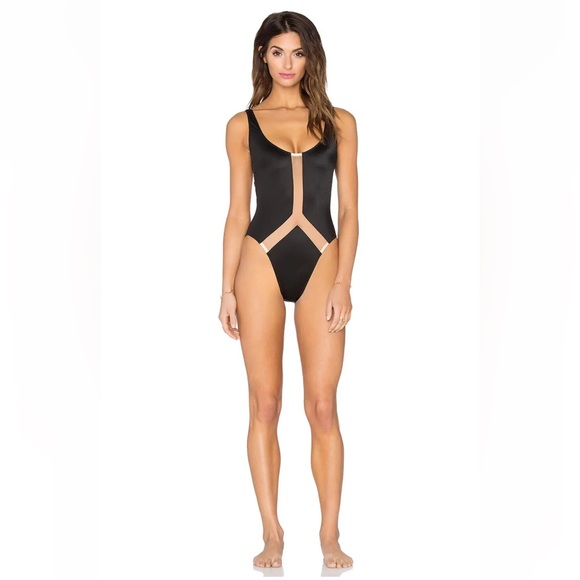 Norma Kamali Women Super Low Back Nude Mesh Mio Swimsuit 1-Piece Black XS S L - Picture 6 of 16